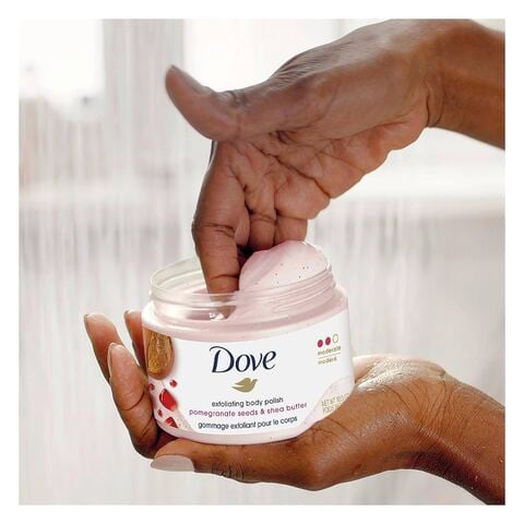 Dove Pomegranate & Shea Butter Body Scrub Exfoliates For Silky