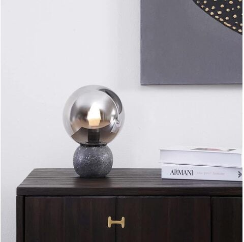 Black glass online table lamp