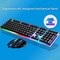 SOONGO G21B Keyboard Wired USB Gaming Mouse Flexible Polychromatic LED Lights Computer Mechanical Feel Backlit Keyboard Mouse Set,Black (White-G21B)