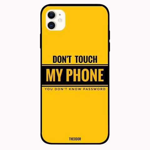 Theodor - Apple iPhone 12 6.1 inch Case Don&#39;T Touch My Phone Flower Girl Flexible Silicone Cover