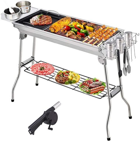 Buy Charcoal Grill Kabab Grills Portable BBQ - Stainless Steel