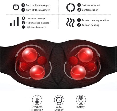 Medcursor Neck and Shoulder Massager with Heat, 3D Shiatsu Deep Tissue  Kneading Massage Pillow for Back, Leg, Body Muscle Soreness Relief, Home,  Office, and Car Use 