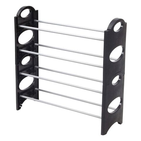 Home Pro 4-Tier Shoe Rack 65x20x65cm Black