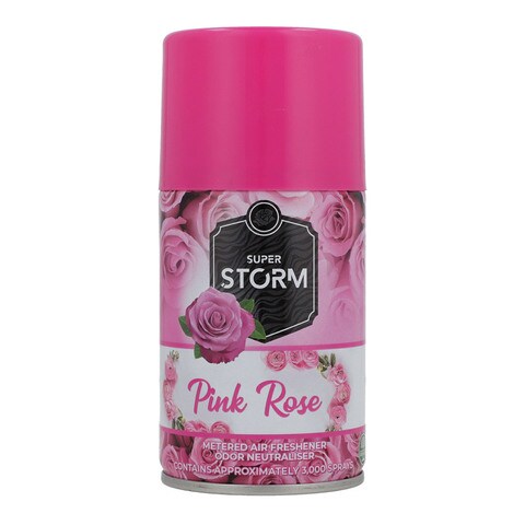 Super Storm Pink Rose Metered Air Freshener Odor Neutraliser 300 ml
