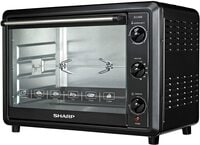 Sharp 60L 2000W Double Glass Electric Oven With Rotisserie &amp; Convection, Eo-60Nk-3, Black