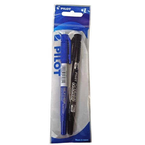بايلوت قلم لباد مزدوج رفيع للغاية متعدد الألوان 2 قطع