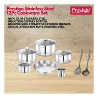 Prestige Stainless Steel Cookware Set Silver 12 PCS