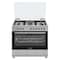 Indesit 5-Burners Gas Cooker With Grill IM9GC1KCXME Silver 90cm