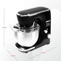 Nobel Bowl Mixer Powerful 600W Food Processor With 5 Litre Capacity And 8 Speed For Effortless Mixing And Easy Cleaning NBM50 Black 1 Year Warranty