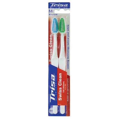 Trisa Toothbrush Swiss Clean Medium 2 Pieces