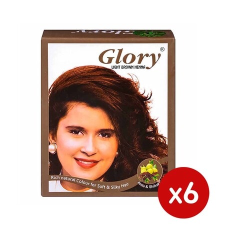 Buy Glory Light Brown Hair Coloring Henna, 10gm - 6 Pieces in Egypt