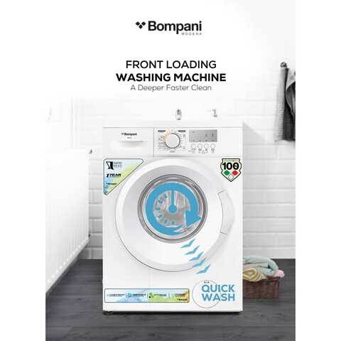 Bompani 6kg Front Load Washer With Auto-Restart, 5 Star Rating - BI2876N White