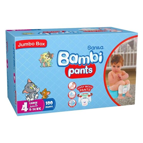 BAMBI PANTS DIAPER KIDS L 4 100&#39;S