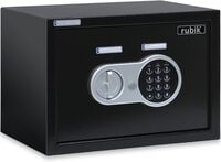 Rubik Safe Box with Digital Keypad and Key Lock, A4 Documents Size Security Locker Protect Cash Jewelry Passports for Home Office (Size 25x35x25cm) Black