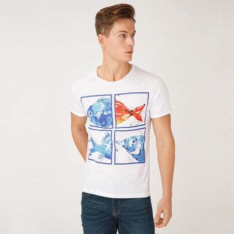 Buy Anemoss Captain Fish Men’s T-shirts, Short Sleeve, Cotton,  Crewneck, Mens T shirt, Ultra Soft, Modern Fit Shirts For Men Online - Shop  on Carrefour UAE