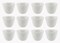 Shallow 12pcs Coffee/ Tea Porcelain cups White