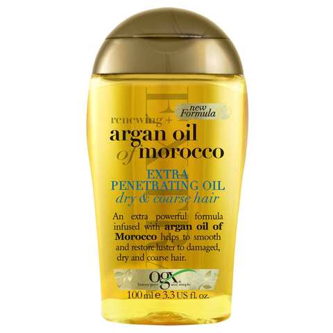 OGX Hair Oil Renewing+ Argan Oil of Morocco Extra Penetrating Oil Dry &amp; Coarse Hair Types New Formula 100ml