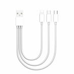 اشتري KKmoon - 3-In-1 Charging Cable USB to Micro USB + Type C + Lightning Charging Cable Sync Fast Charging Line Adapter for iPhone iPad HUSamsung في الامارات