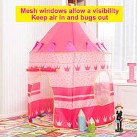 Kids Play Tent &amp; Carrying Case &amp; Children Castle Playhouse for Girls &amp; Boys, Indoor &amp; Outdoor Use(Pink)