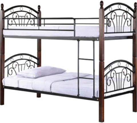 Karnak Wooden Steel Bunk Bed Double Decker Bunker Bed Made Metal Steel Solid Wood Heavy Duty Guard Rails Sturdy For Home Baby Home Apartment