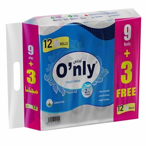 Buy ONLY TOILET PAPER ROLL 2PLY 9+3FR in Kuwait