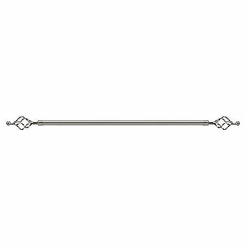 Roman Adjustable Curtain Rod, 150 - 300  cm, silver, Metal Single Rod Window Treatment Rod Drapery Rod
