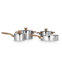 Serenk Stainless Steel 7-Piece Cookware Set, Super Capsule Bottom Pots and Pans, Stay Cool Handles, Mirror Polished Design, Dishwasher Safe, Professional Grade, Induction Cookware
