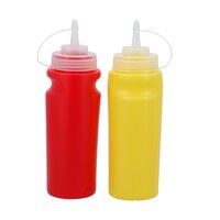 Royalford Ketchup Bottle, 2Pcs 560ml Red And Yellow Bottle, Rf10728, Sauce Bottles With Cap, Dispensers For Home Ketchup, Mustard, Mayo, Dressings, Olive Oil, Hot Sauce, BBQ Sauce