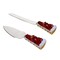 Lihan - Stainless 2-Pieces Strawberry Design Handle Cake Knife Set Silver/Red/White