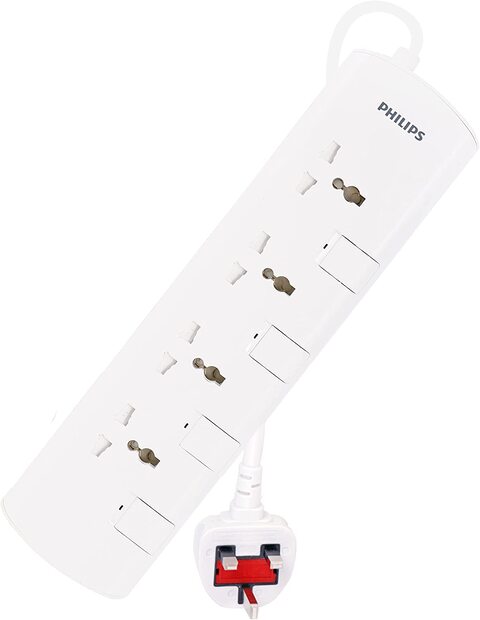 Philips Power Multiplier 4-Way Extension Socket NB-0003 White 4m