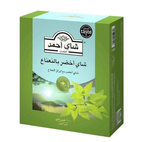 شاي احمد – شاي أخضر بالنعناع  فاخر - 100 كيس شاي