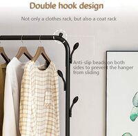 Naor Clothes Rack, Clothing Garment Rack Metal Double Rail Hanging 130Cm-Black