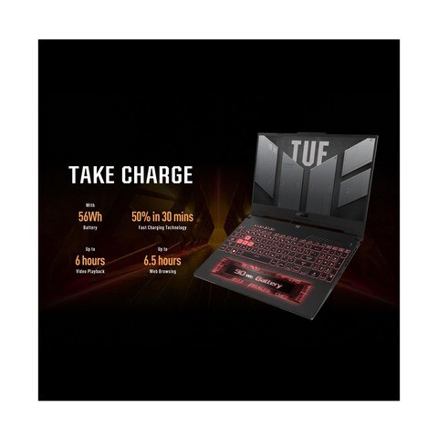 Asus TUF Gaming Laptop FA507RE-HN052W AMD Ryzen&trade; 7 6800H, 16GB RAM, 512GB SSD, 15.6&quot;, Windows 11 Gray