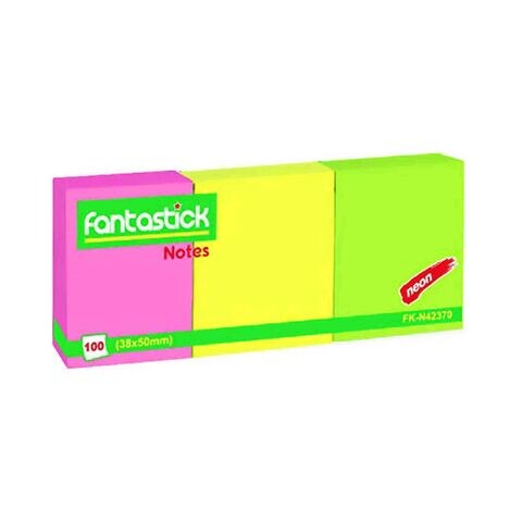Fantastick Sticky Notes FK-N42370 Multicolour 100 Sheets 3 PCS