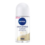Buy NIVEA Antiperspirant Roll-on for Women, 48h Protection, Clean Protect Pure Alum, 50ml in Saudi Arabia