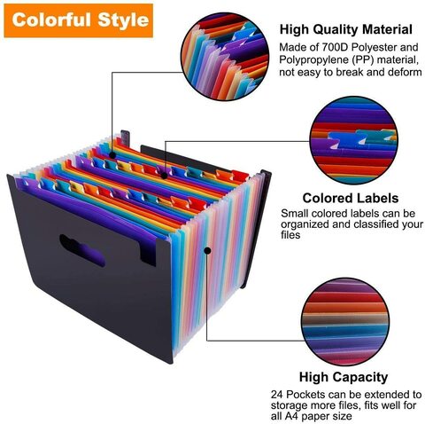 Buy Generic Skeido 24 Pockets Expanding File Folder Organiser A4 Filing  Folders Business Home Office Document Accordion File Storage Bag, Bgyp18-1  Online - Shop Stationery & School Supplies on Carrefour UAE