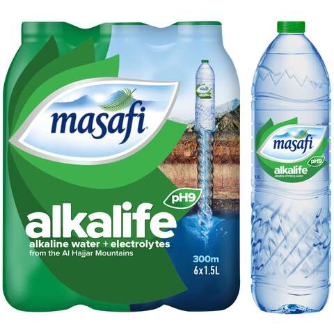 Buy Masafi Alkalife Alkaline Water 1.5L Pack of 6 in UAE
