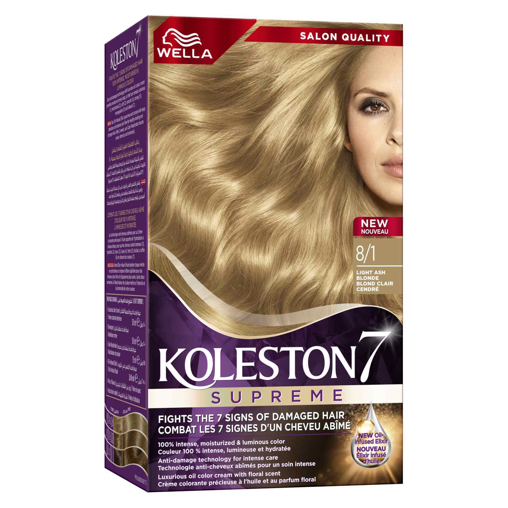 Buy Wella Koleston Permanent Hair Colour Kit Light Ash Blonde 8/1 Online -  Shop Beauty & Personal Care on Carrefour UAE