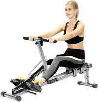 Rowing Machine Foldable, Rowing Machines For Home Use Indoor Rower Abdominal Fitness Equipment, 12 Resistance Adjustment, Lcd Display
