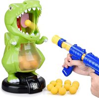 Dinosaur Shooting Toy for Kids for Boys/Girls ,Target Practice with LCD Score Record and 24 Foam Balls,Air Balls Shooting Foam Ball Game for Boys Girls and Adult Ideal Gifts