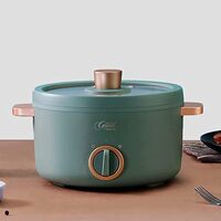 Ceool Electric Cooker Hot Pot 1.5L Mini Multifunction Electric Cooker Skillet, Portable 600W Cooking Pot, Non-Stick Multicooker Electric Cooking Hot Pot Machine For Home, Office, Outdoor (Green)