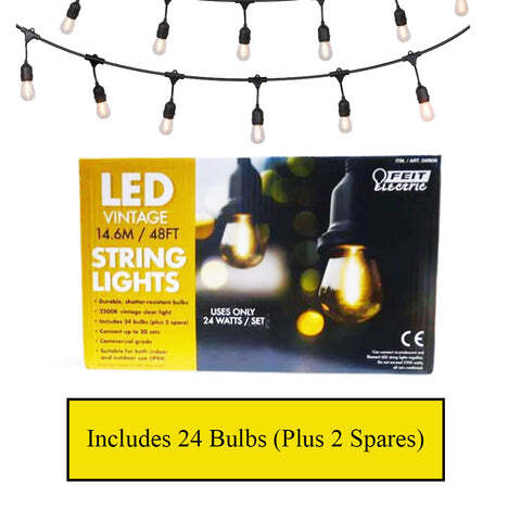 Buy Feit Electric 48ft 14.6 m LED Indoor Outdoor String Lights