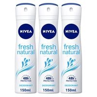 NIVEA Deodorant Spray for Women Fresh Natural Ocean Extracts 150ml Pack of 3