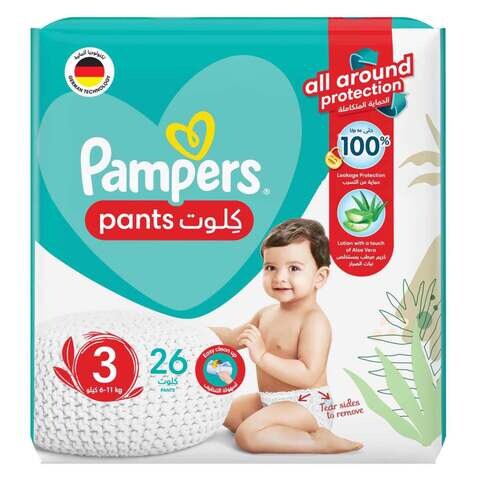 Pampers, Baby-Dry Pants, With Aloe Vera Lotion, Stretchy Sides