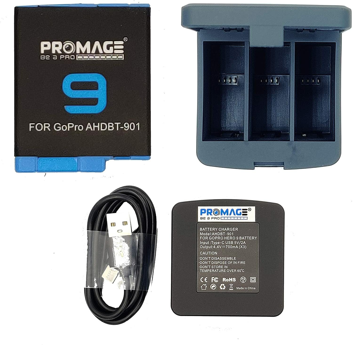 Buy Promage Battery For Gopro Hero 9 Promage 3 Slots Storage Charger Box For Gopro Hero 9 Black Action Camera Online Shop Electronics Appliances On Carrefour Uae