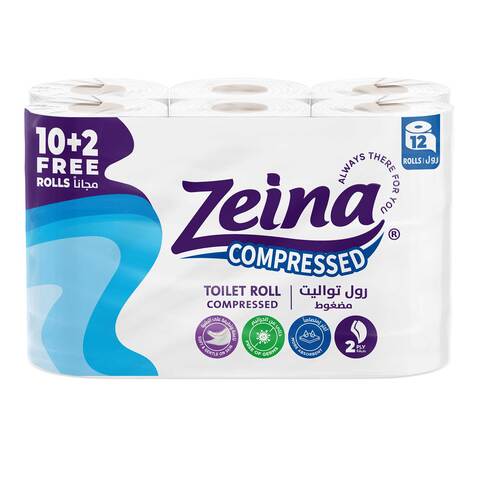 Zeina Compressed Toilet Roll - 10+2 Rolls