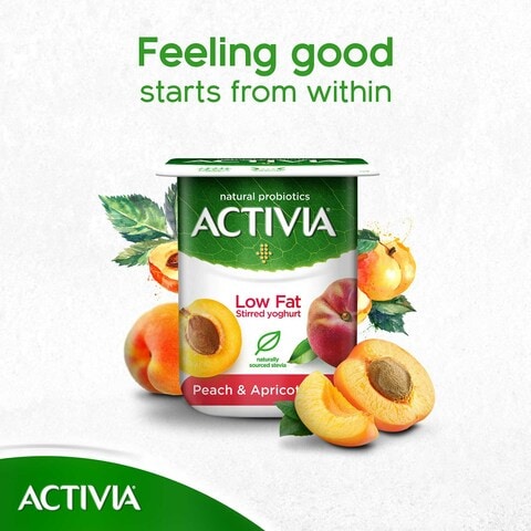 Activia Stirred Yoghurt Low Fat Peach &amp; Apricot 120g