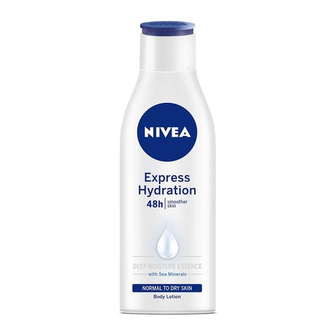 NIVEA Body Lotion Moisturizer for Normal &amp; Dry Skin, 48h Moisture Care, Express Hydration Sea Minerals, 250ml