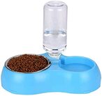 Buy Generic Double Plastic Dog Cat Puppy Pet Bowl Non Slip Food Water Feeding Dish in UAE