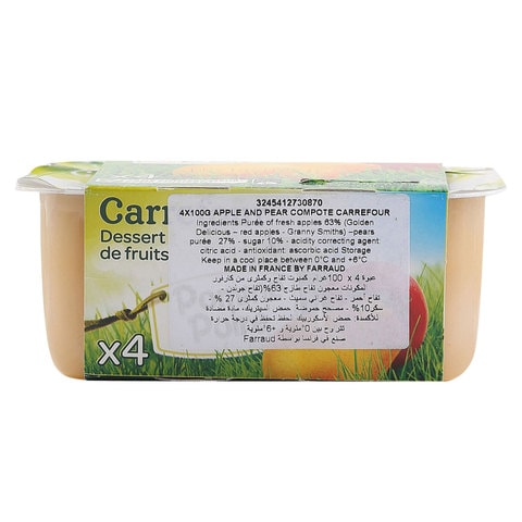 Carrefour Compote Apple Pear 100gx4